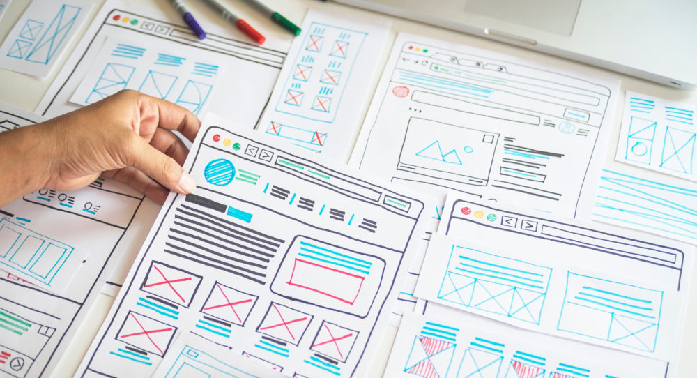 Wireframes for web design