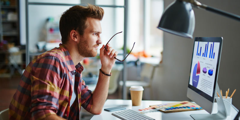 Man working at a computer