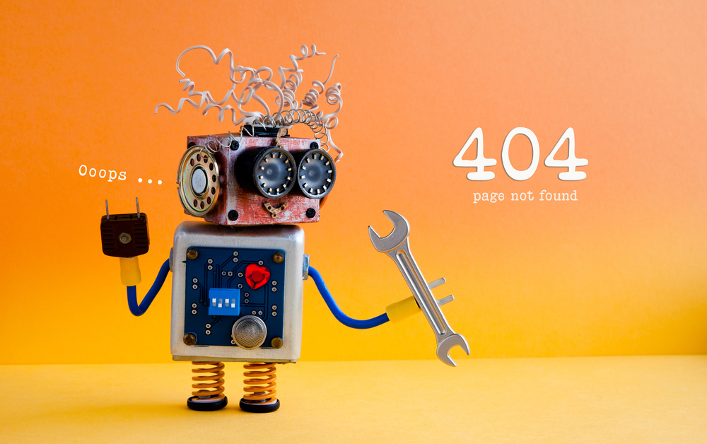 Oops - 404 error page robot