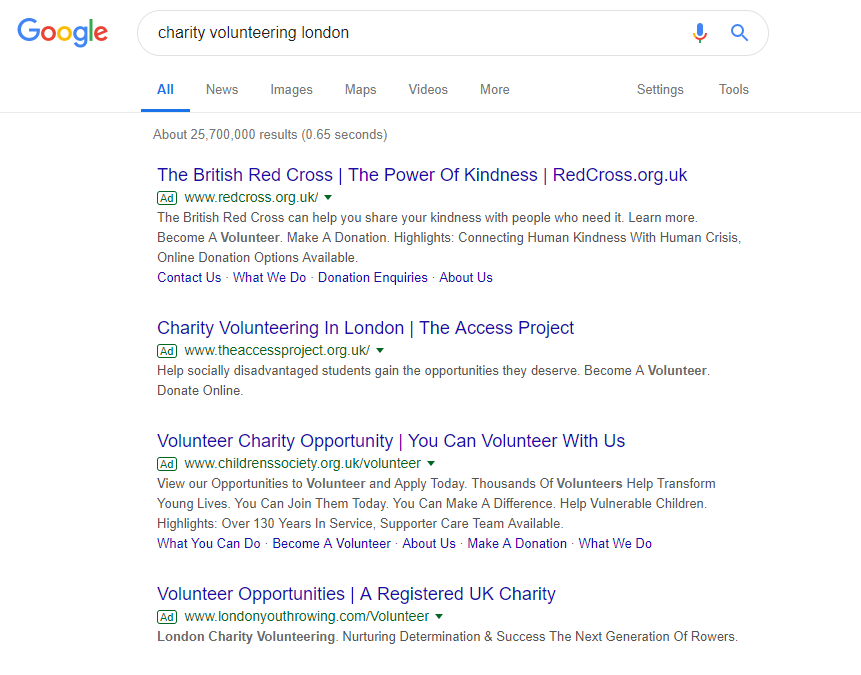 Google Ad Words charity grants