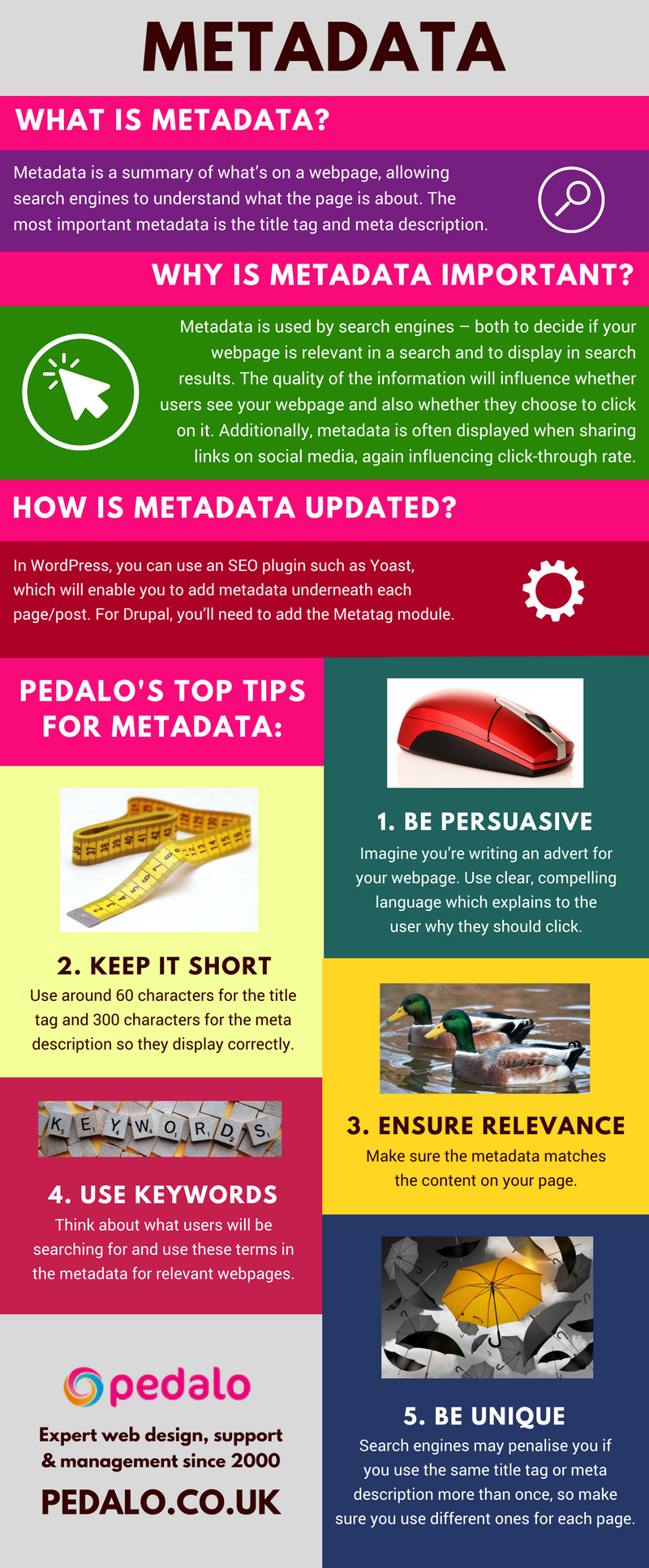 Metadata infographic by Pedalo