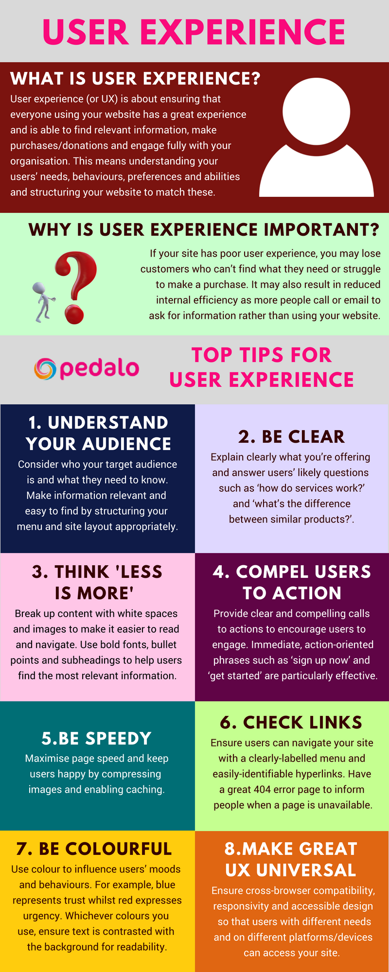 8 Tips For Great User Experience Optimise UX Infographic