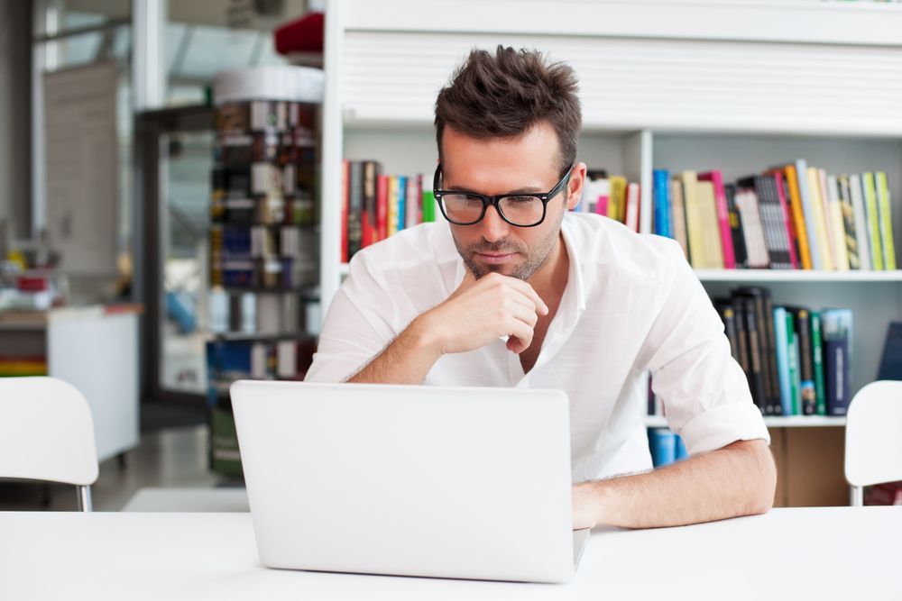 Person browsing the internet Person browsing the internet