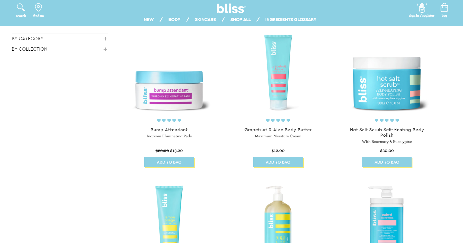 Bliss ecommerce web design