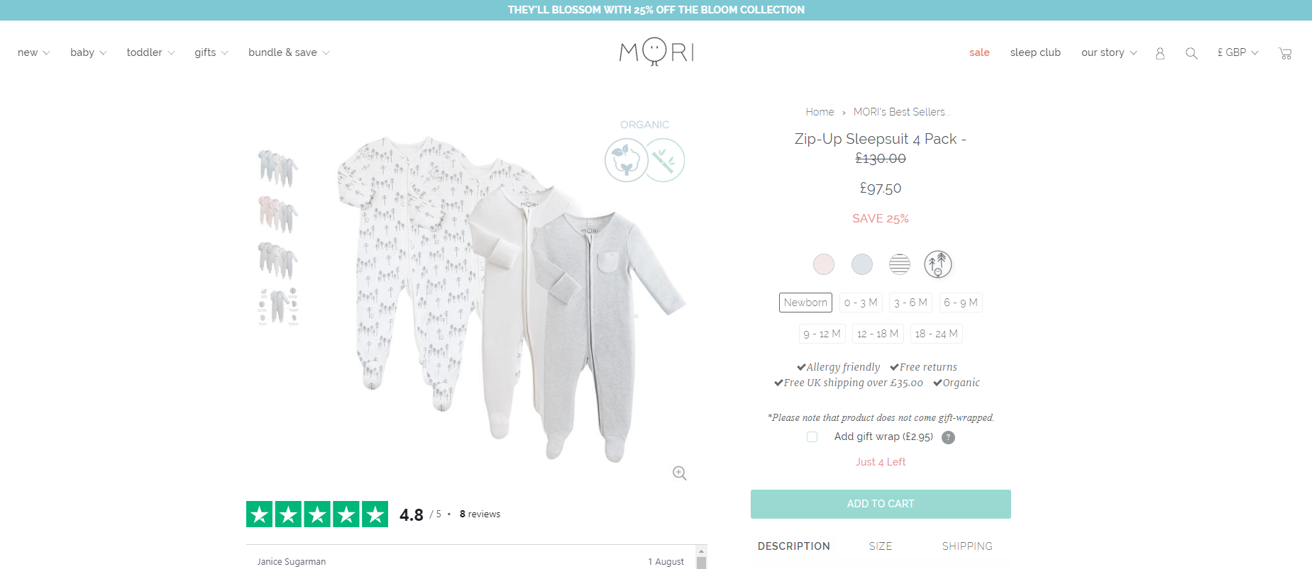 MORI e-commerce website