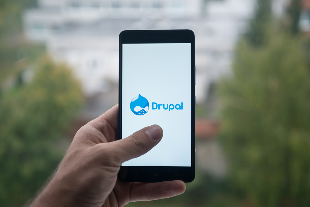 Drupal website design on a mobile phone