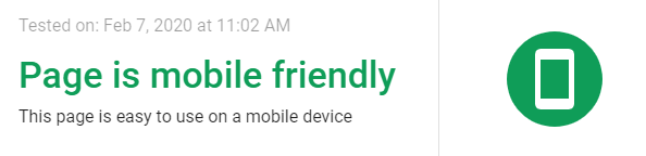 Google Mobile test - page is mobile friendly