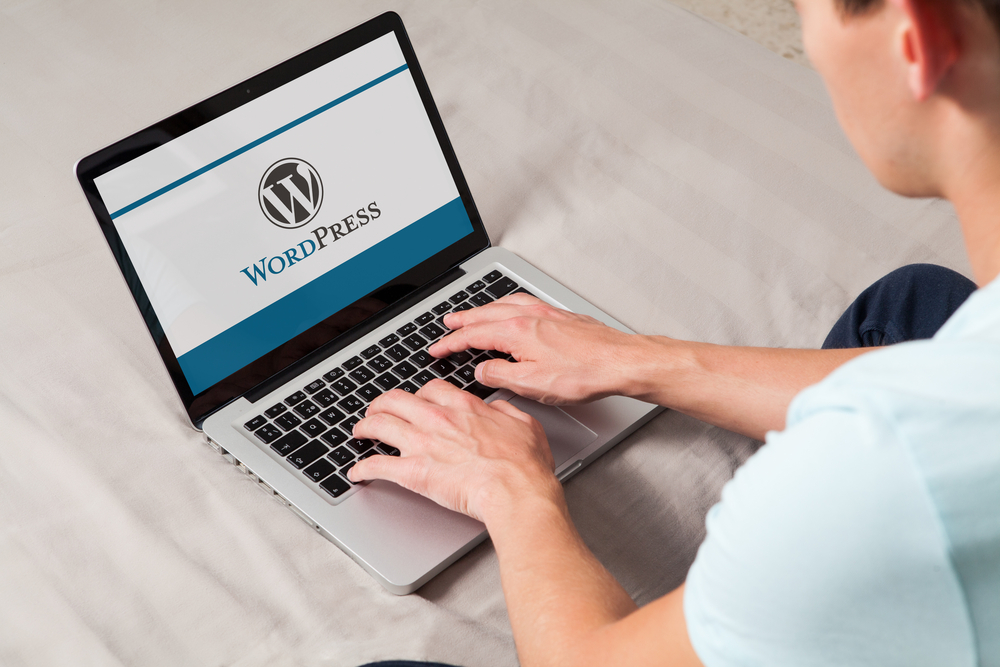 WordPress website on a laptop