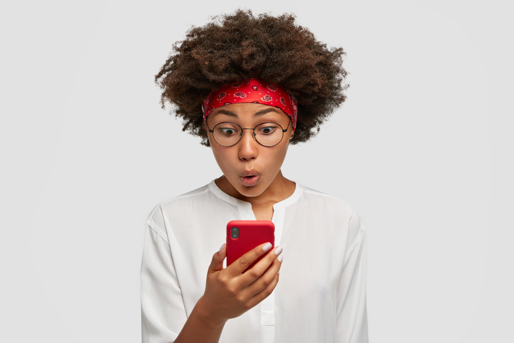 Woman looking at mobile