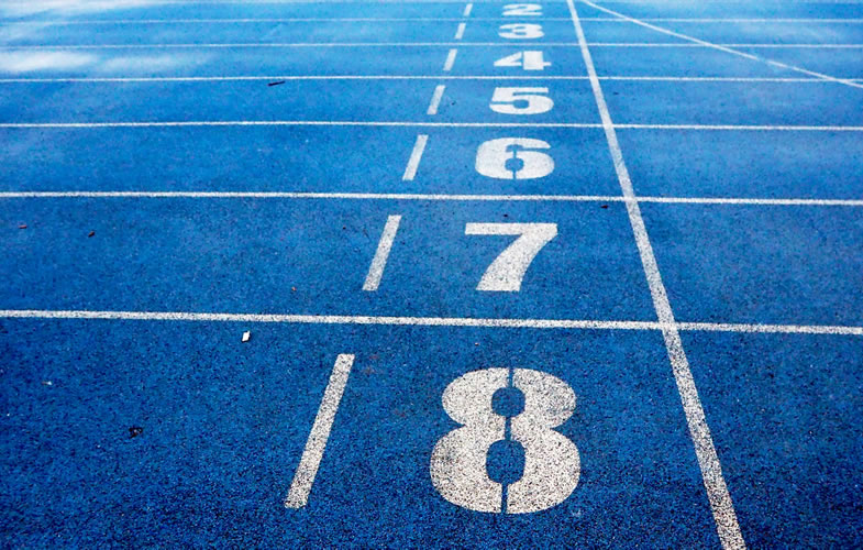 Photo of a running track finish line