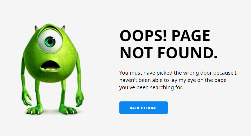404 page from Disney.com